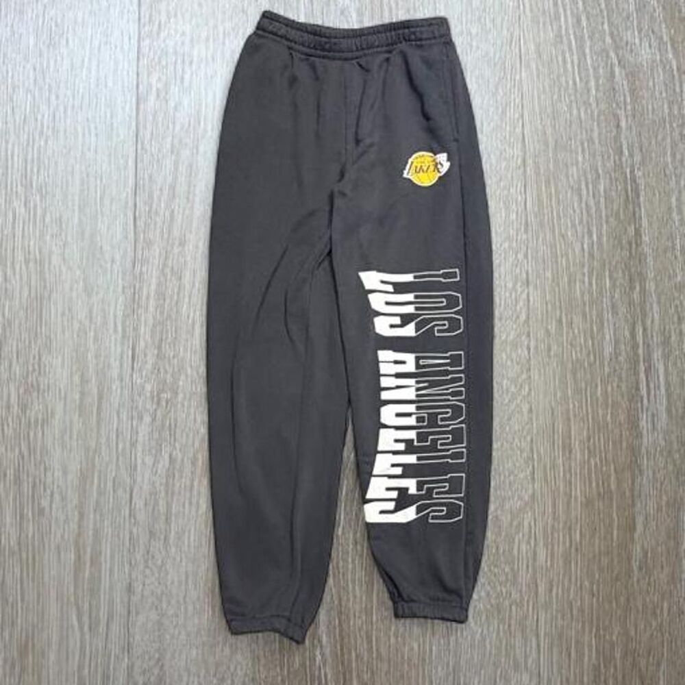 Nba Men's Black and Grey Joggers-tracksuits